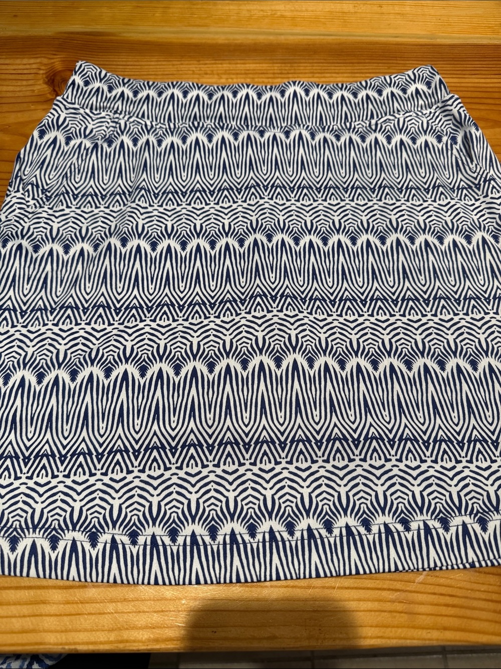 Sport Haley Blue and White Patterned Knit Skirt Sz s